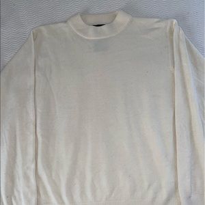 Basic white turtleneck sweater